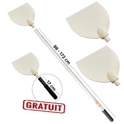 4 Spatules + manche ext. + mini manche